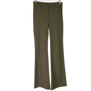 Halara Work Pants Womens S Green Flex High Waisted Back Pocket Slight Flare